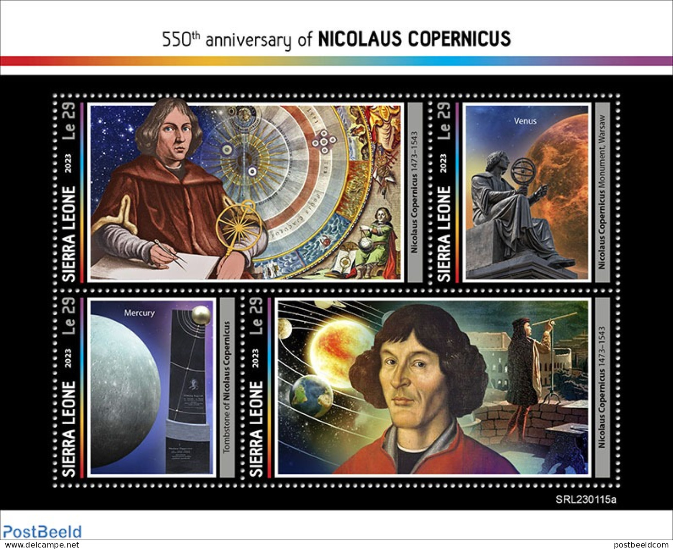 Sierra Leone 2023 Nicolaus Copernicus, Mint NH, Science - Transport - Space Exploration - Andere & Zonder Classificatie