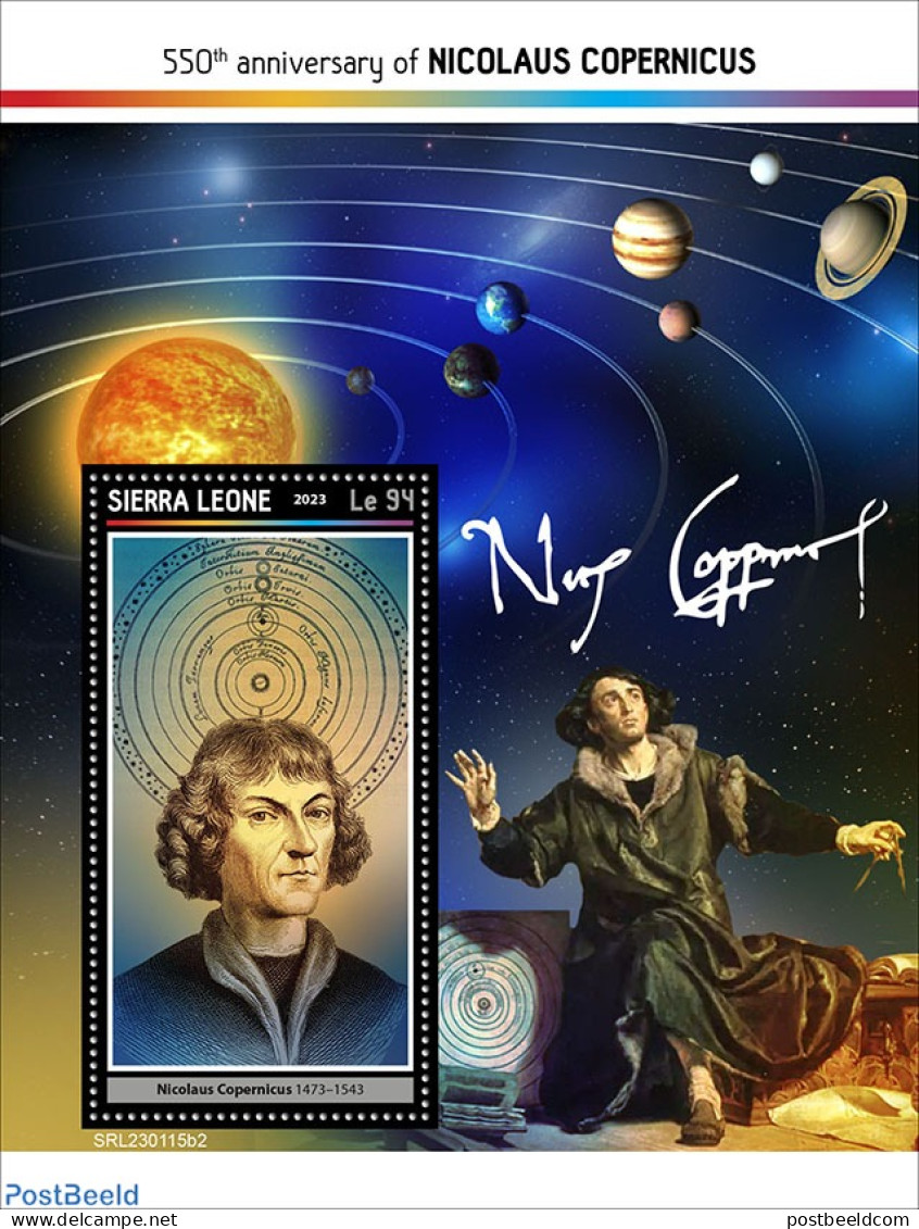 Sierra Leone 2023 Nicolaus Copernicus, Mint NH, Science - Transport - Space Exploration - Sonstige & Ohne Zuordnung