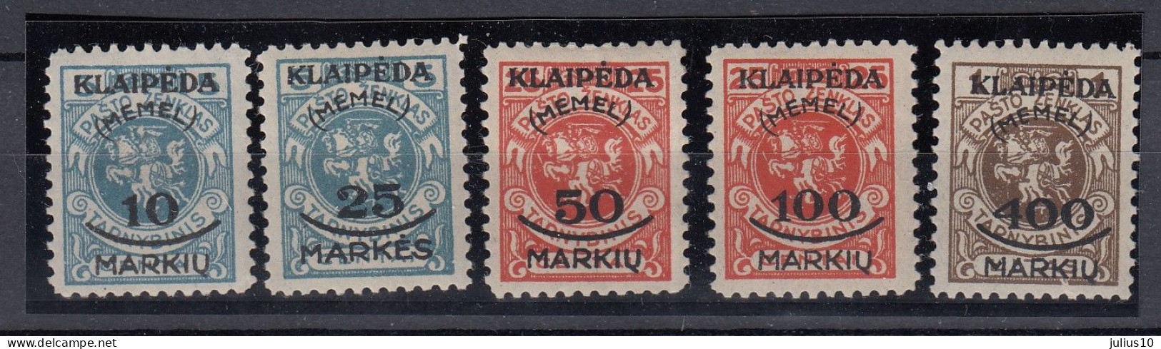 MEMEL 1923 Mint MH(*) Mi 124-128 #MM41 - Klaipeda 1923