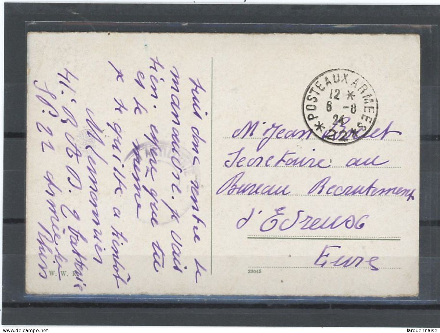 CACHET MILITAIRE - ARMÉE DU RHIN -OCCUPATION FRANÇAISE EN ALLEMAGNE- TREVES CP EN FRANCHISE -CàD POSTE AUX ARMÉE / *22*D - 1921-1960: Modern Period