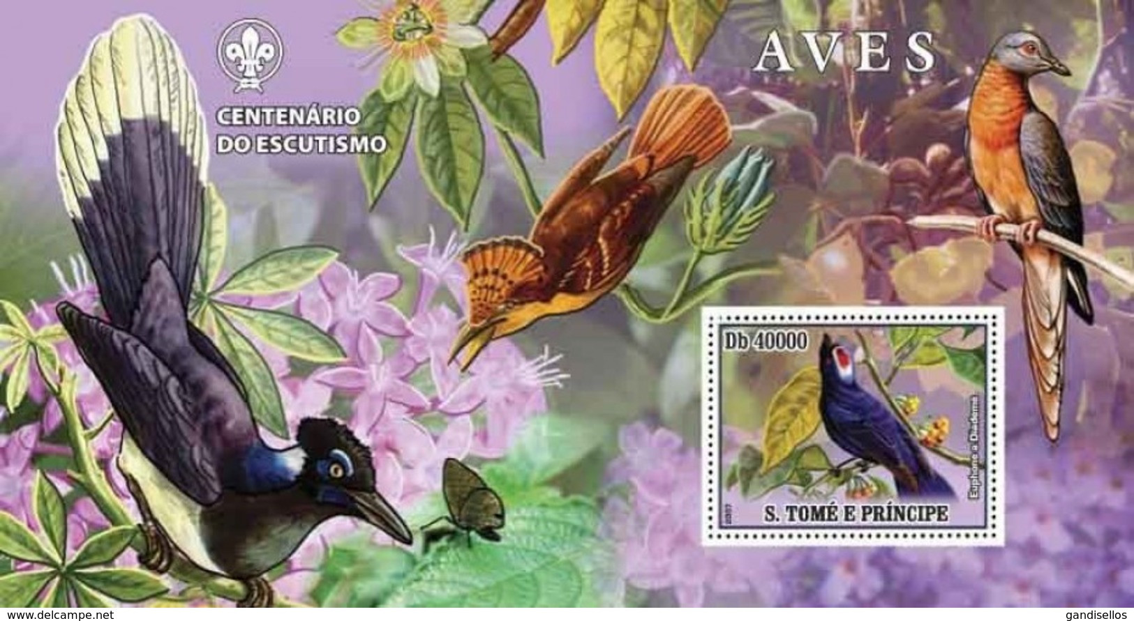 SAO TOME E PRINCIPE 2007 SHEET BIRDS AVES PASSAROS UCCELLI OISEAUX St7208b - Sao Tome Et Principe
