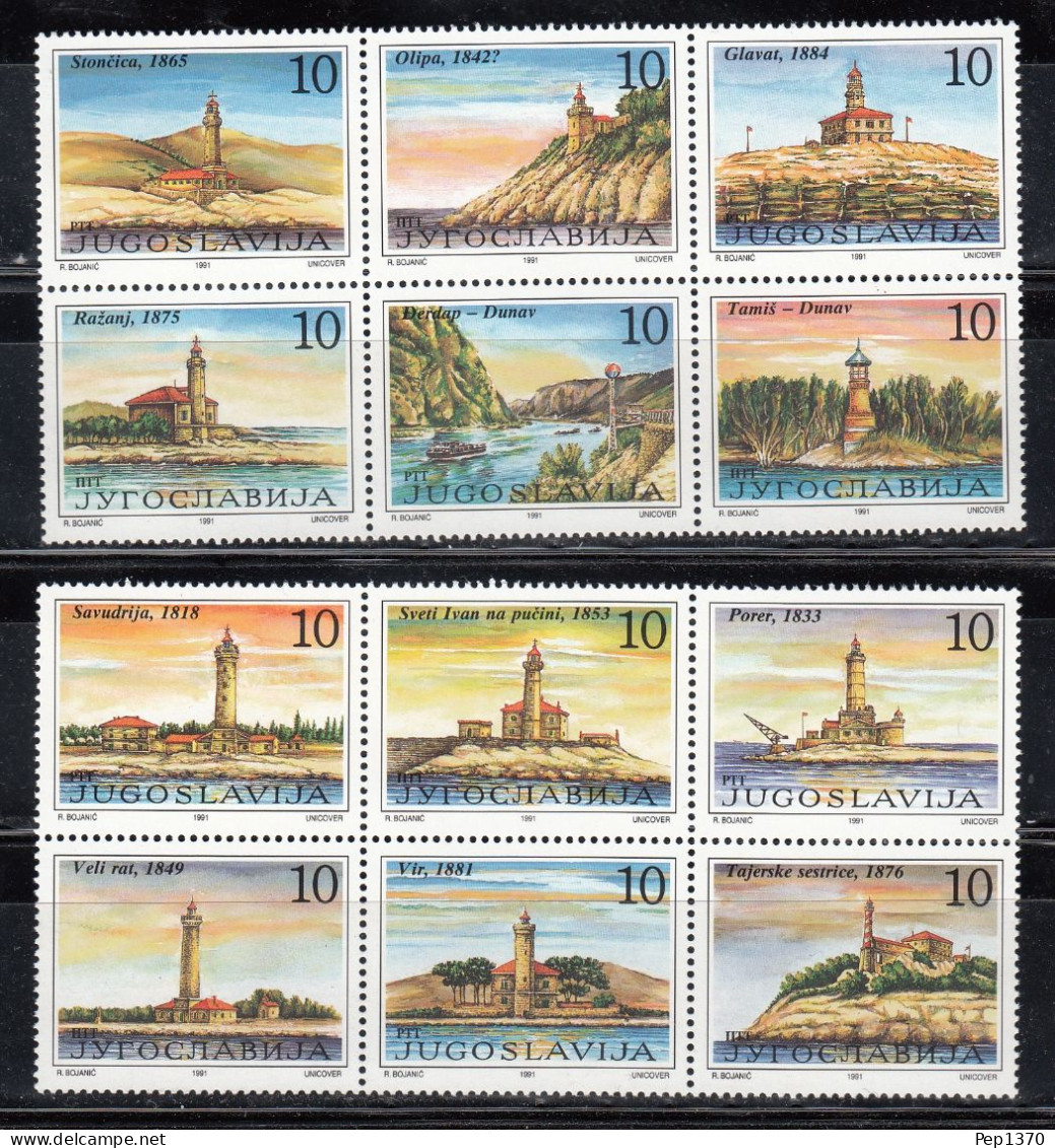 YUGOSLAVIA 1991 - FAROS - PARES - LIGHTHOUSES - YVERT 2354/2365** - Lighthouses