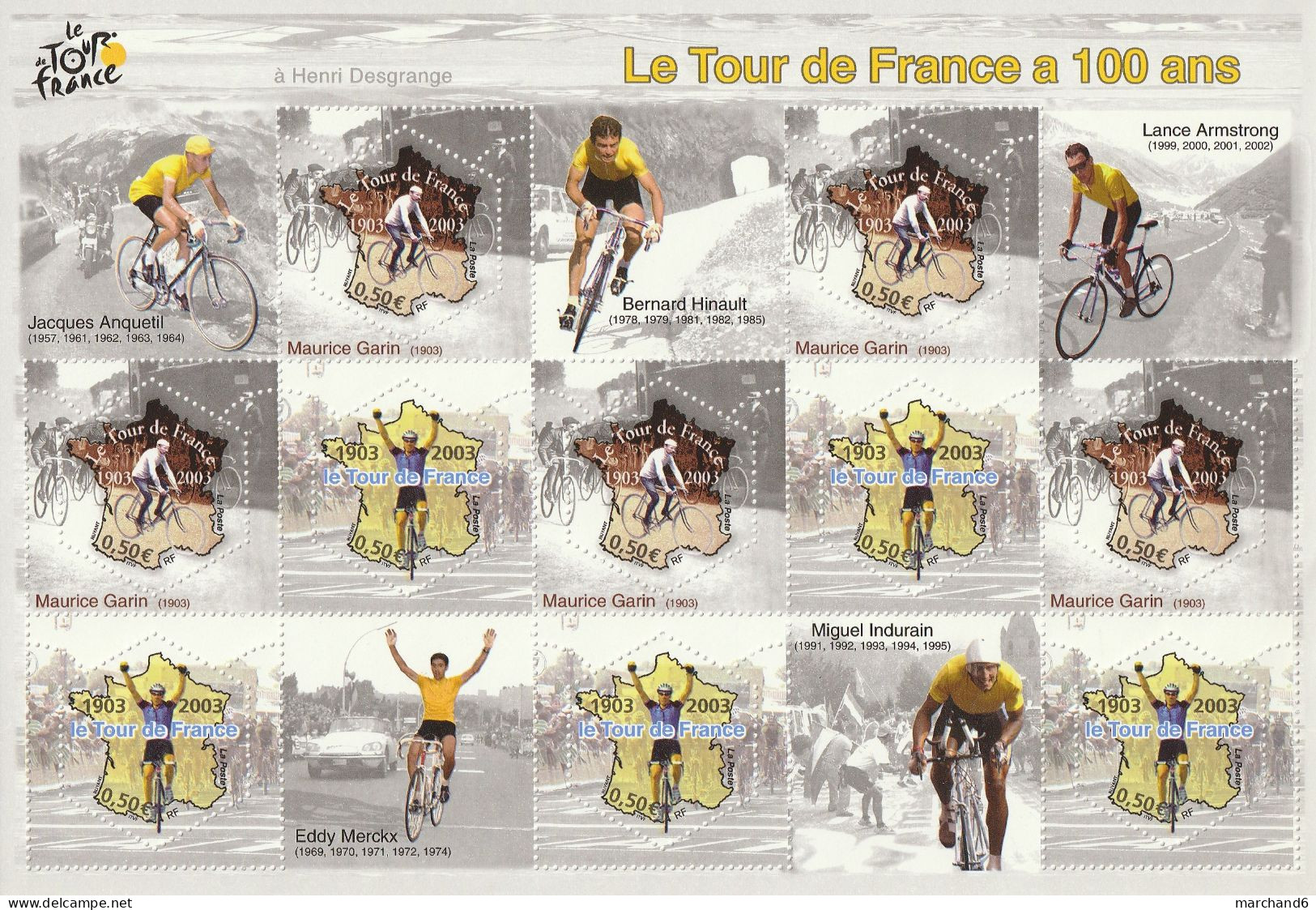 France 2003 Cyclime Centenaire Du Tour De France Bloc Feuillet N°59 Neuf** - Mint/Hinged