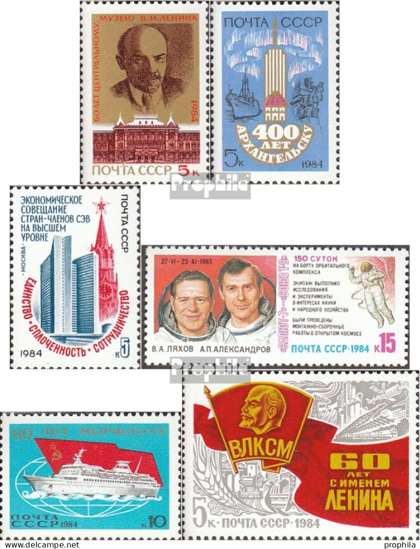 Sowjetunion 5393,5394,5395,5401, 5402,5403 (kompl.Ausg.) Postfrisch 1984 Sondermarken - Unused Stamps