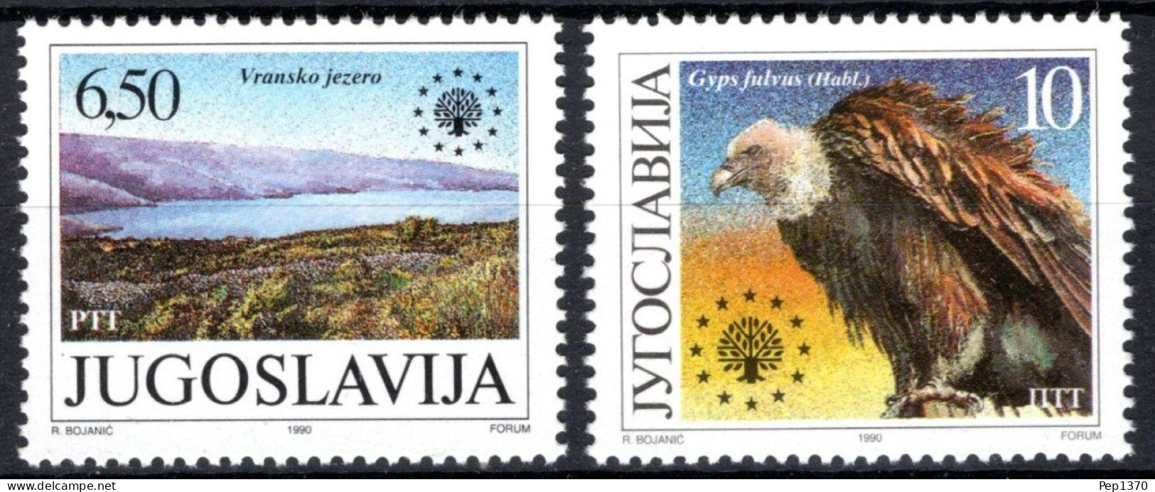 YUGOSLAVIA 1990 - PROTECCION DE LA NATURALEZA - YVERT 2317/2318** - Unused Stamps