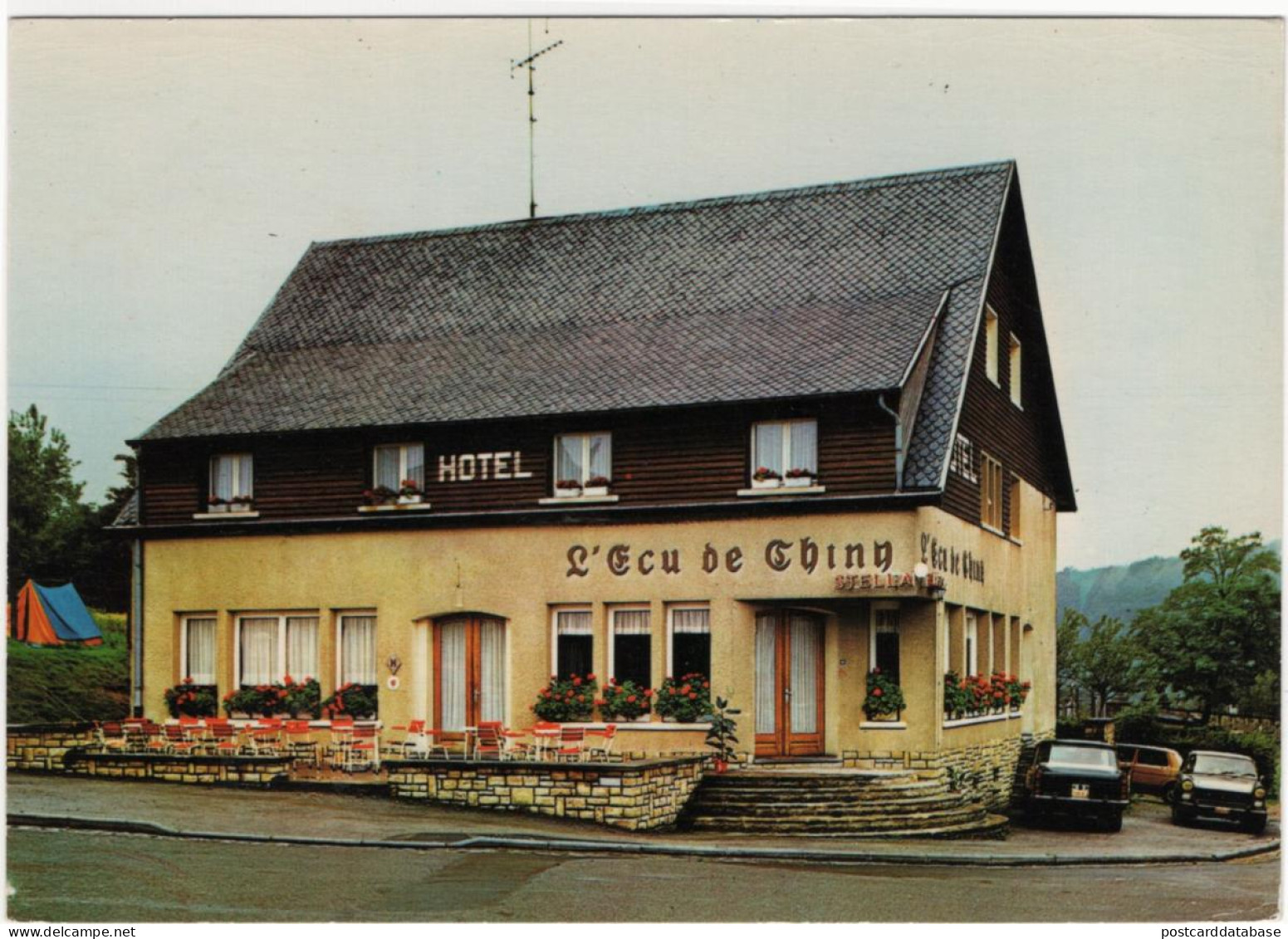 Chiny - Hôtel-Restaurant L'Ecu De Chiny - & Hotel, Old Cars - Autres & Non Classés