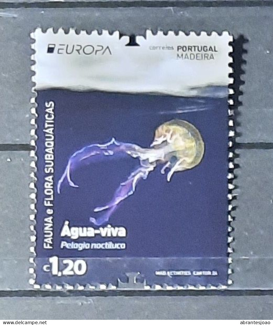 2024 - Portugal - MNH - EUROPA - Underwater Fauna And Flora - Madeira - Recycled Paper -1 Stamp + Block Of 1 Stamp - Neufs