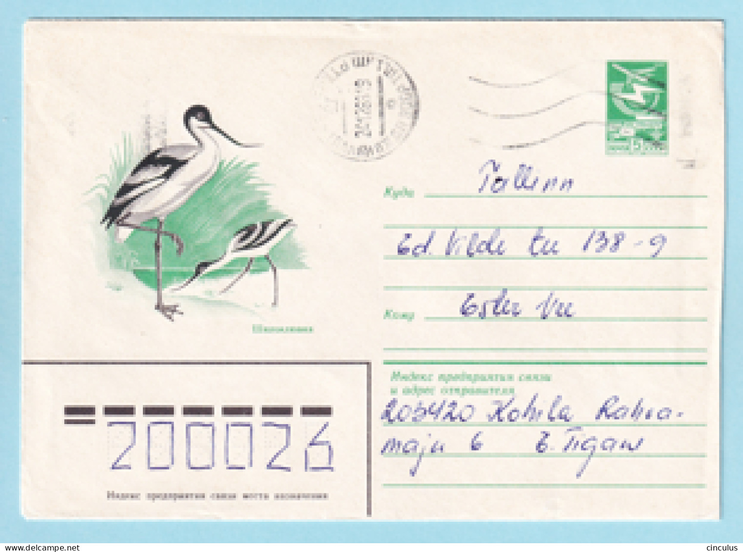USSR 1983.0414. Pied Avocet (Recurvirostra Avosetta). Prestamped Cover, Used - 1980-91