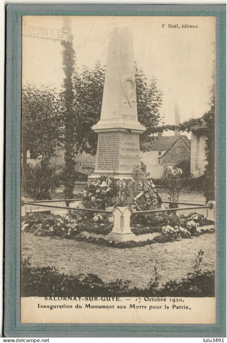 CPA (71) SALORNAY-sur-GUYE - Inauguration Du Monument Aux Morts Le 17 Octobre 1920 - Autres & Non Classés