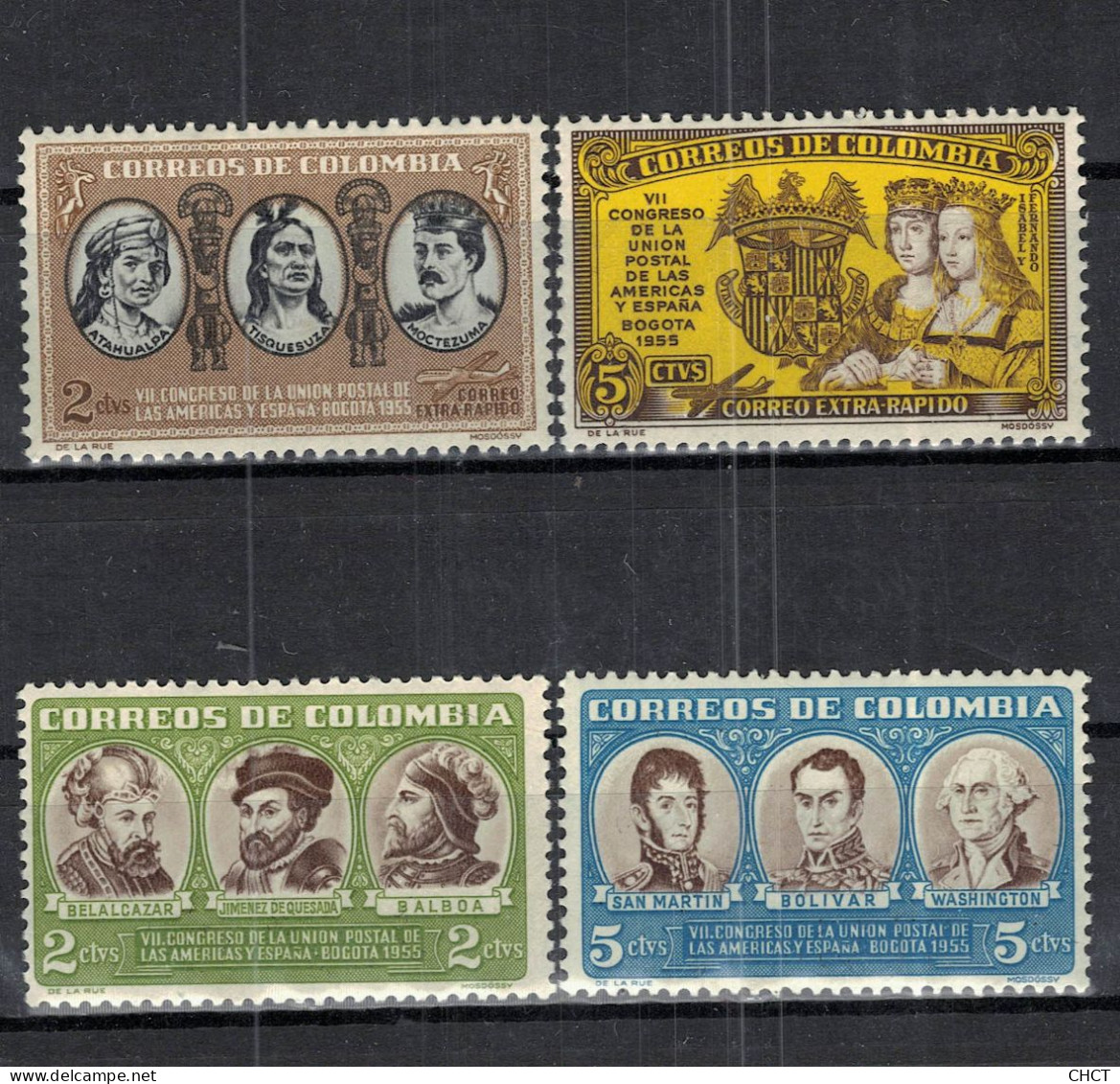 CHCT85 -The 7th Postal Union Congress Of The Americas And Spain, 4 Out Of 7, MH, 1955, Colombia - Colombia