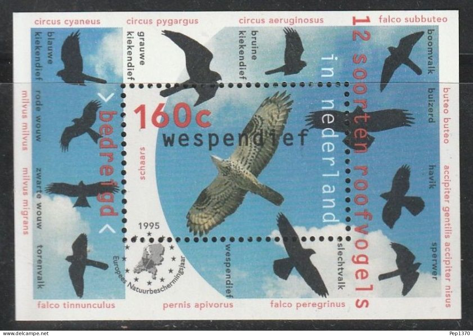 HOLANDA 1995 - PAYS BAS - THE NETHERLANDS - AVES RAPACES - YVERT HB-44** - Eagles & Birds Of Prey