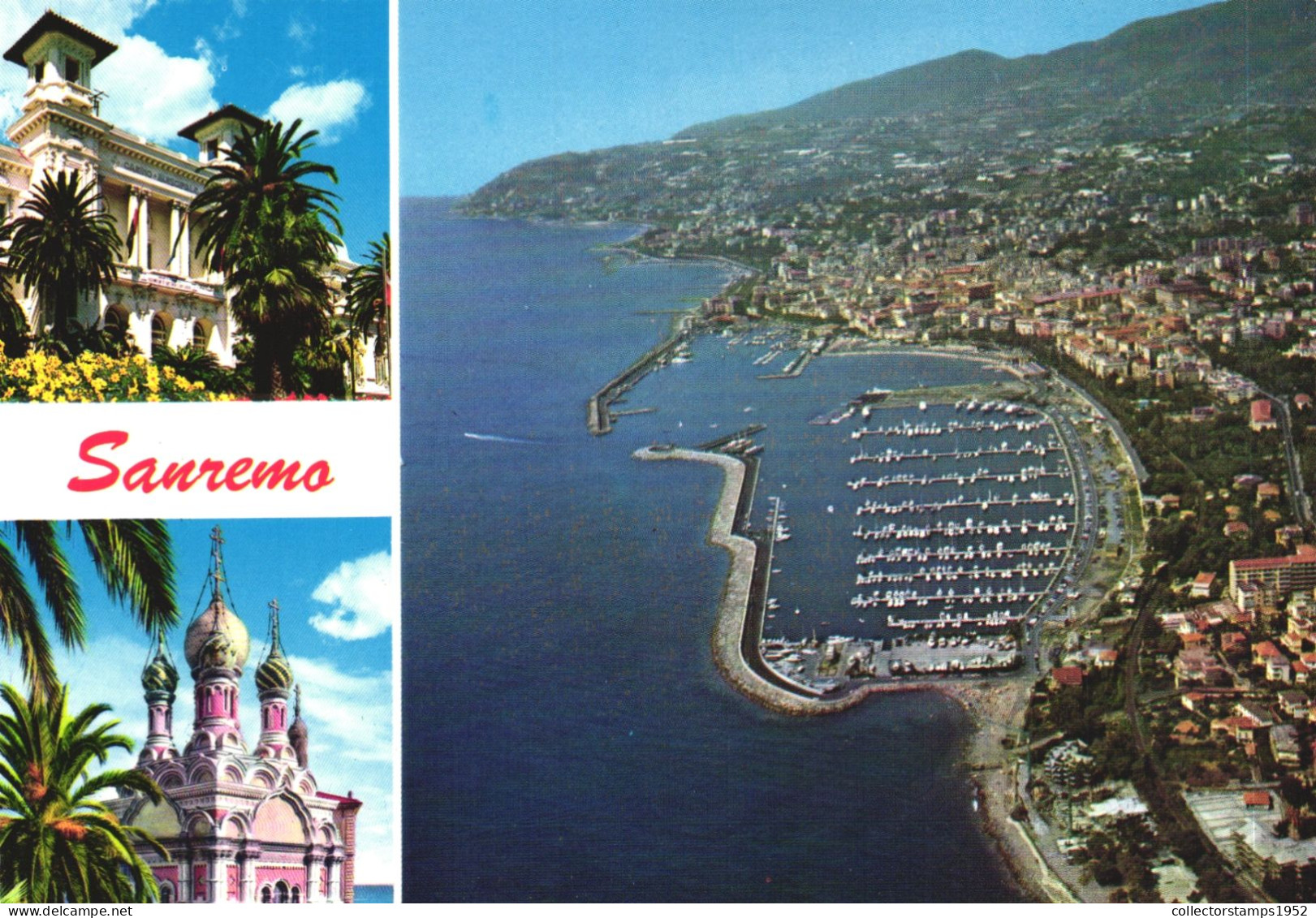 SAN REMO, LIGURIA, MULTIPLE VIEWS, ARCHITECTURE, PORT, BOATS, AERIAL VIEWS, ITALY, POSTCARD - San Remo