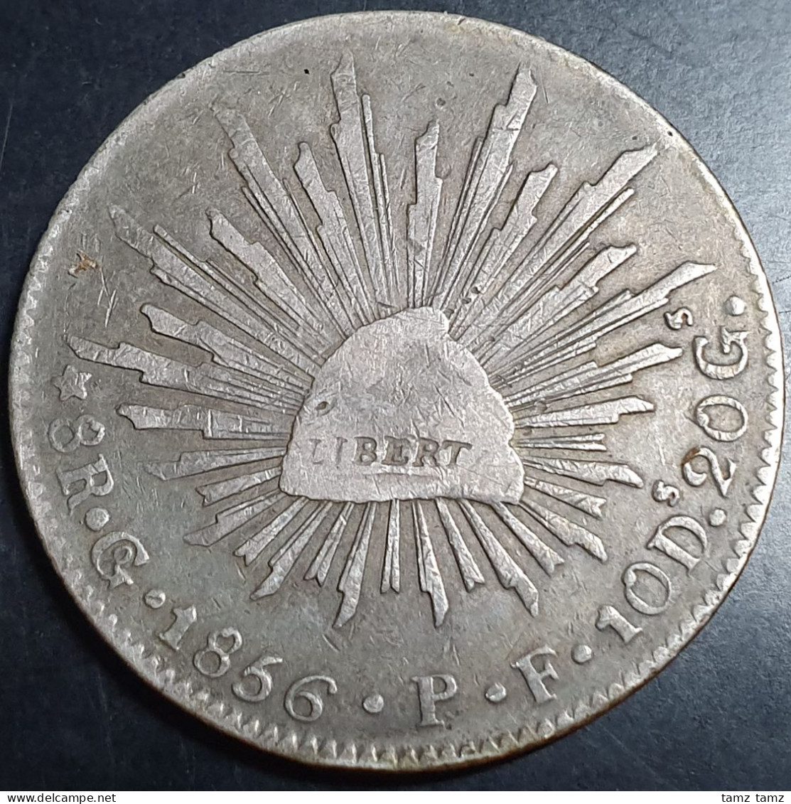 Mexico First Republic 8 Reales 1856 Go PF Guanajuato Mint - Mexico