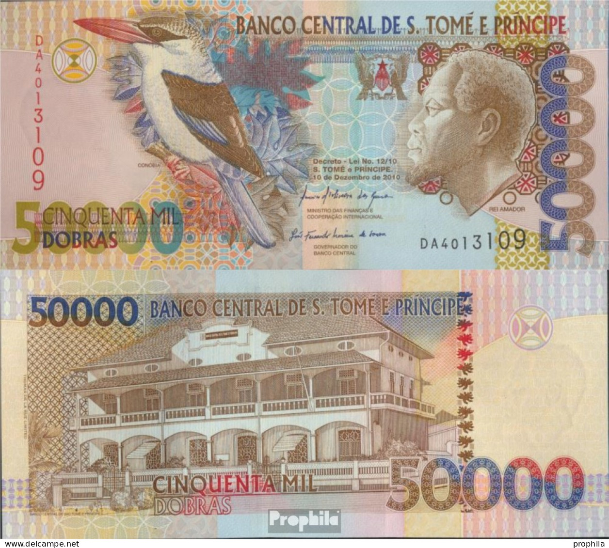 Sao Tome E Principe Pick-Nr: 68d Bankfrisch 2010 50.000 Dobras - Sao Tome En Principe