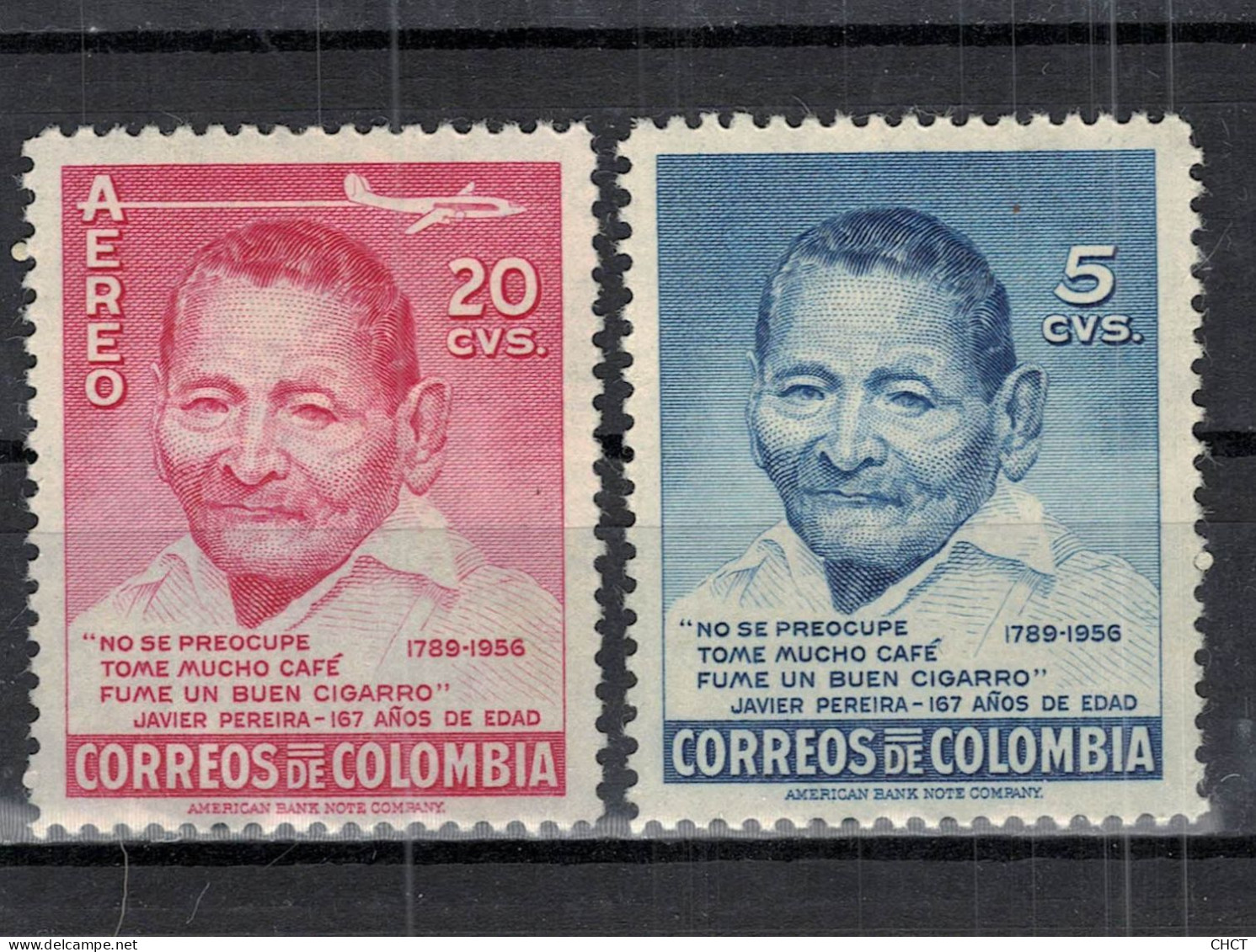 CHCT85 - Javier Pereira Commemoration, Complete Series, MH, 1956, Colombia - Colombie