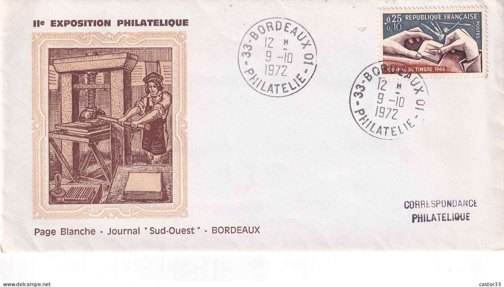 Exposition Philatélique, Page Blanche, Journal "Sud-Ouest" - Other & Unclassified