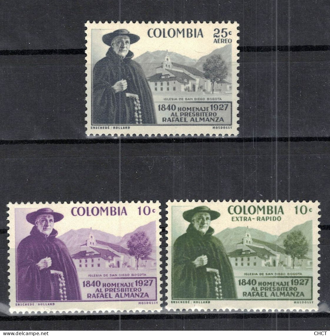 CHCT85 - Father Almanza Commemoration, Complete Series, MH, 1958, Colombia - Colombie