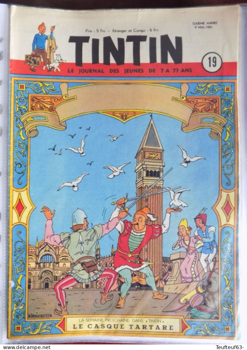 Tintin N° 19/1951 Vandersteen Bob Et Bobette - Tintin