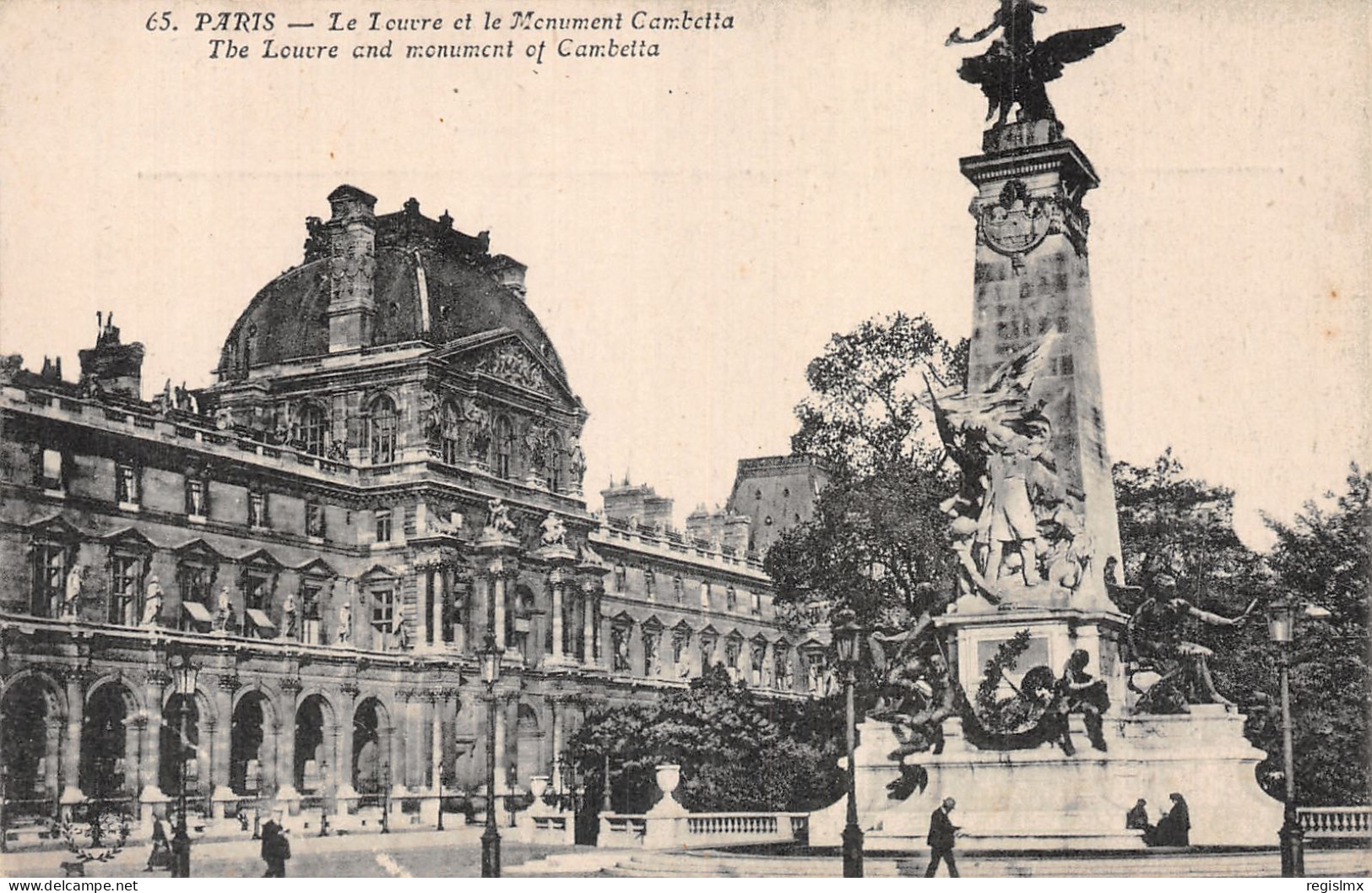 75-PARIS LE LOUVRE ET LE MONUMENT DE GAMBETTA-N°T2252-A/0347 - Louvre