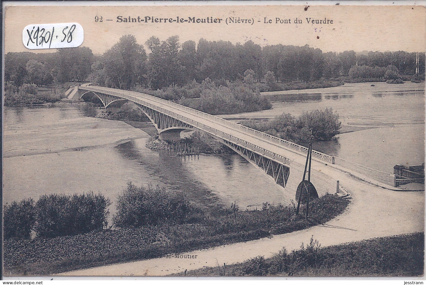 SAINT-PIERRE-LE-MOUTIER- LE PONT DU VEURDRE- CACHET DE FRANCHISE AU DOS- 160 EME REG D INFANTERIE- 29 EME COMPAGNIE- - Saint Pierre Le Moutier