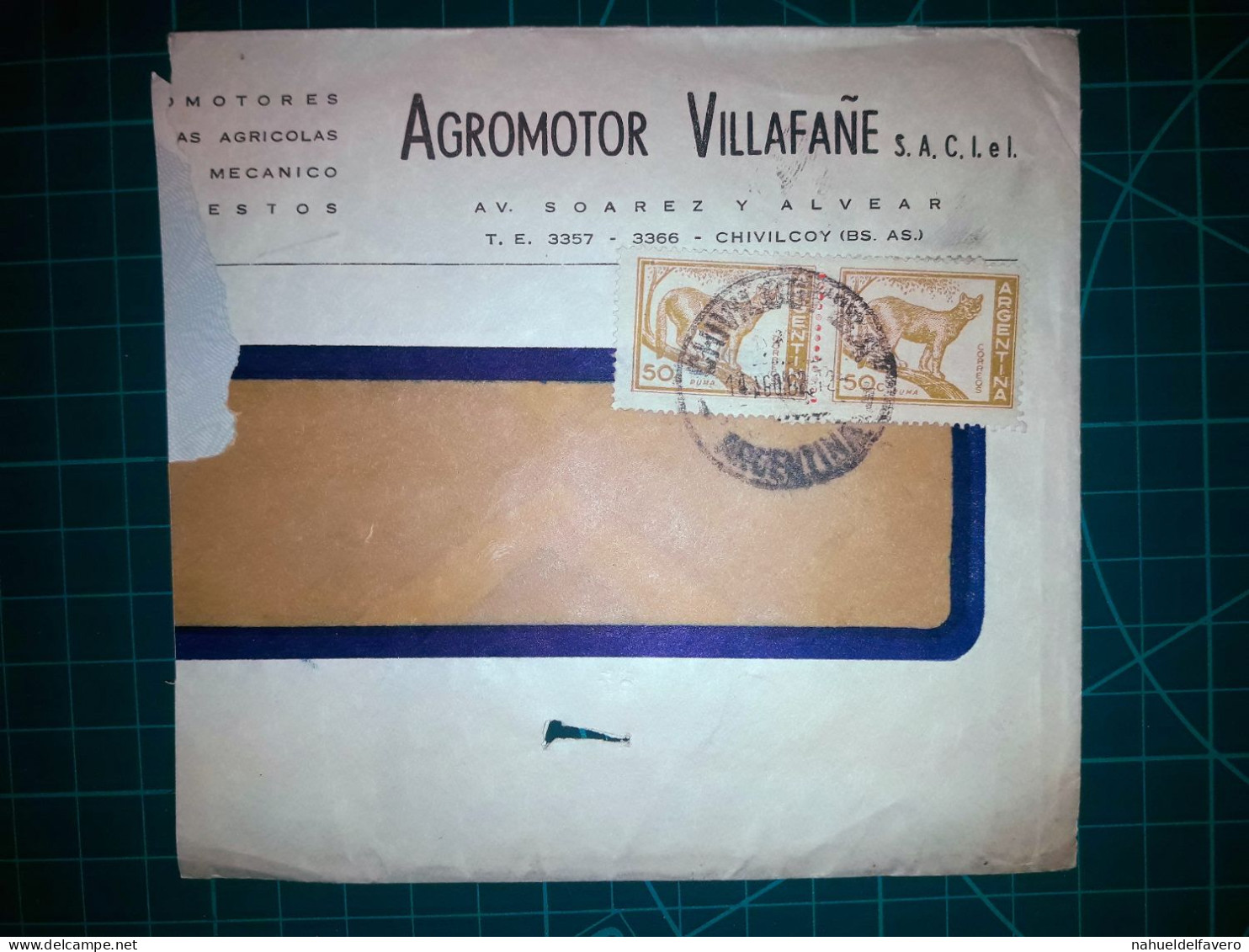 ARGENTINE, Enveloppe Appartenant à "AGROMOTOR VILLAFAÑE S.A.C.I.eL." Il Circule Avec Une Variété Colorée De Timbres-post - Used Stamps