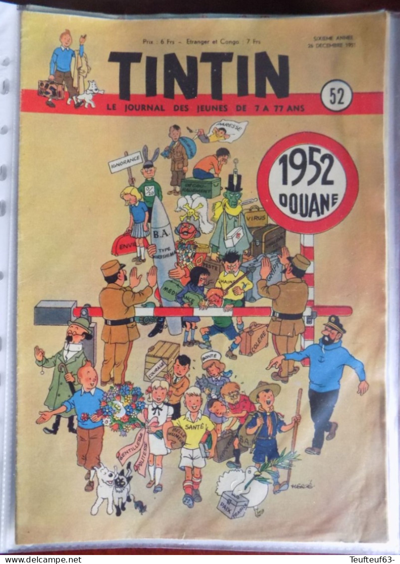 Tintin N° 52-1951 Couv. Hergé - Tintin