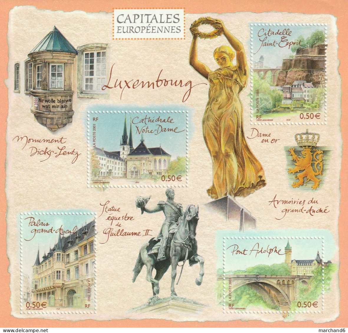 France 2003 Capitales Européennes Luxembourg Bloc Feuillet N°64 Neuf** - Neufs