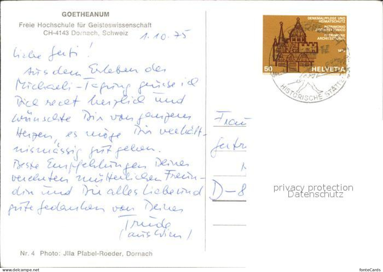 11887149 Dornach SO Goetheanum Freie Hochschule  Dornach - Other & Unclassified