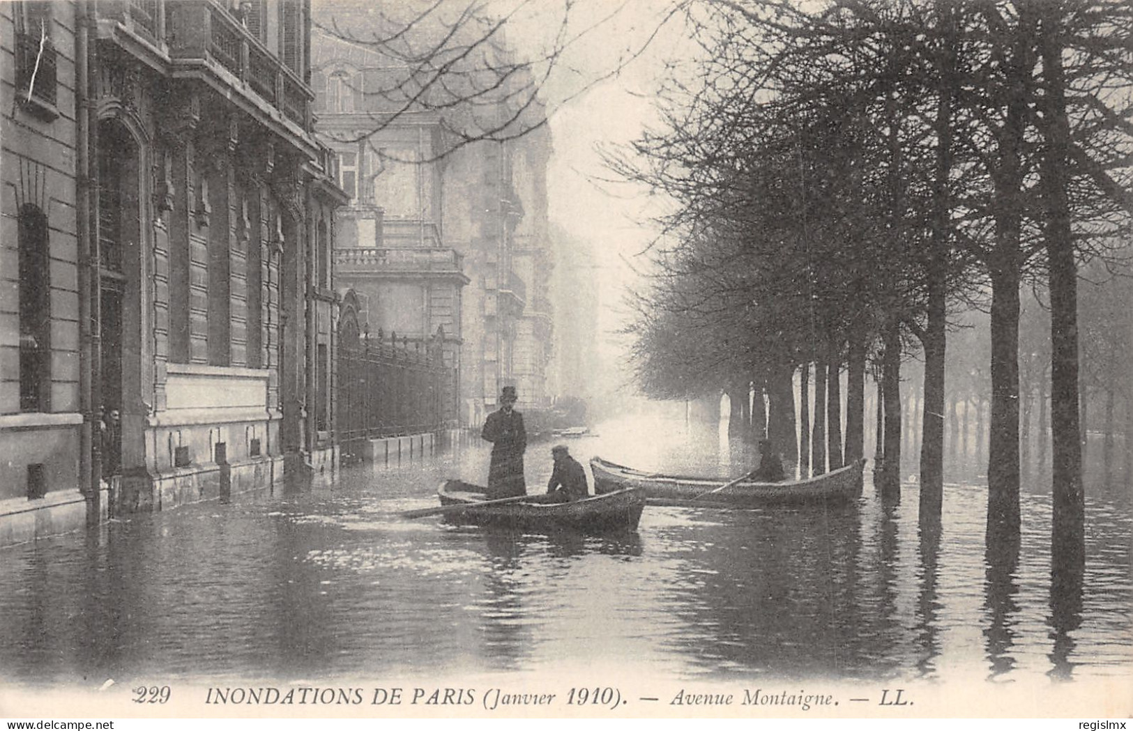 75-PARIS INONDE AVENUE MONTAIGNE-N°T2253-A/0351 - Überschwemmung 1910