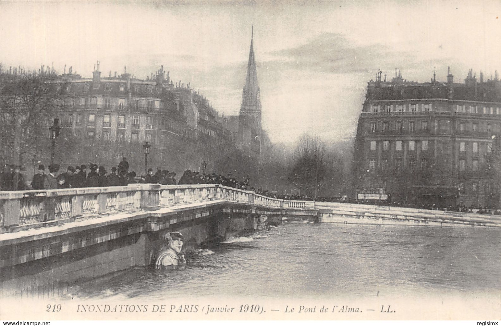 75-PARIS INONDE PONT DE L ALMA-N°T2253-A/0275 - De Overstroming Van 1910