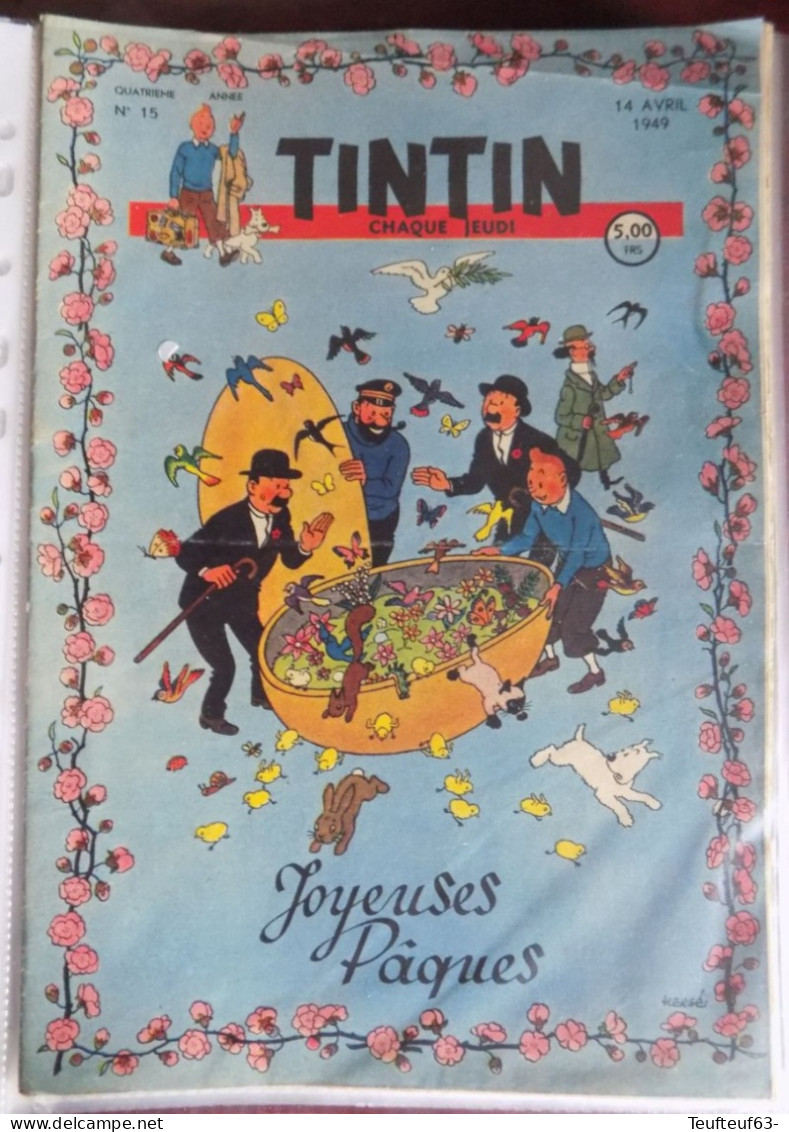 Tintin N° 15-1949 Hergé Tintin ( Or Noir ) - Tintin