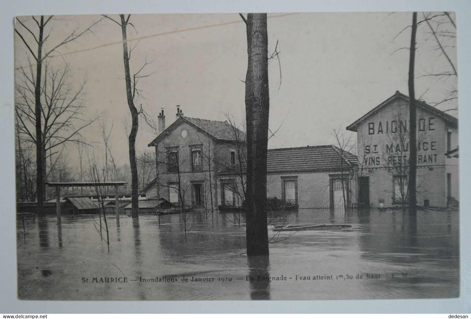Cpa Saint St Maurice Inondations De Janvier 1910 La Baignade - BL61 - Saint Maurice