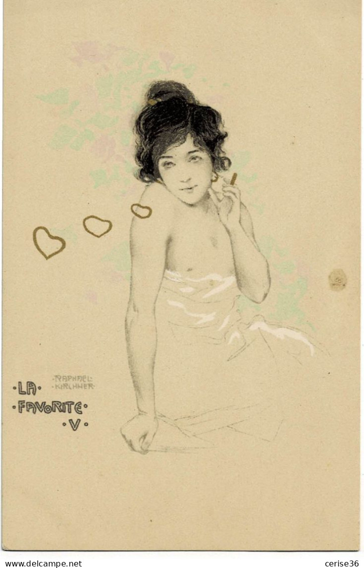 Série Complète De 6 Cartes " La Favorite " Signée Raphael Kirchner " En Parfait état. - Kirchner, Raphael