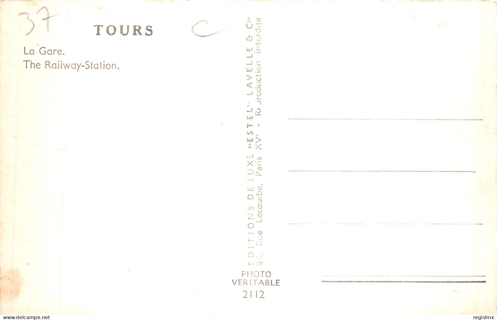 37-TOURS -N°T2254-D/0041 - Tours