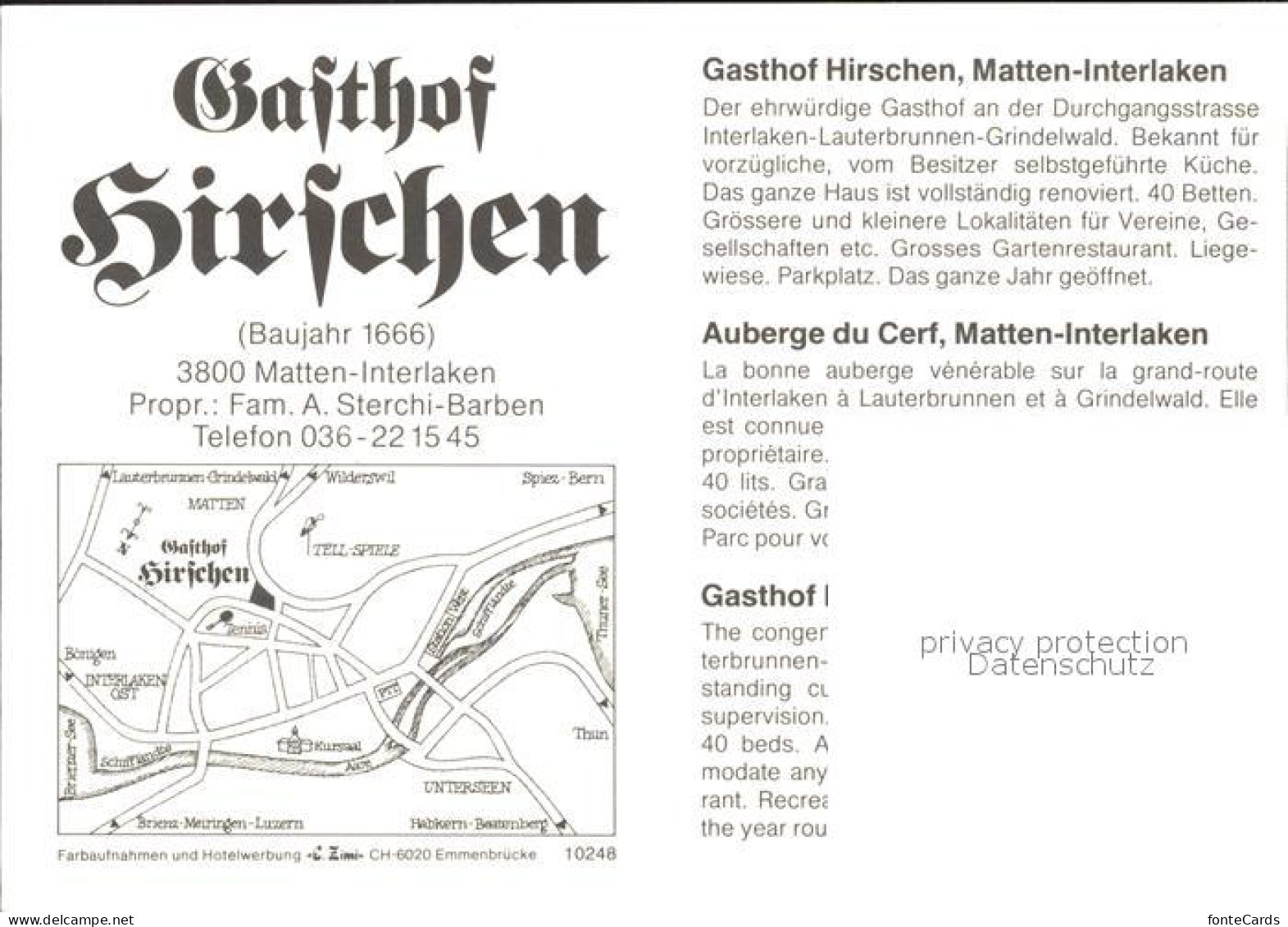 11881059 Matten Interlaken Gasthof Kirschen  Matten Interlaken - Sonstige & Ohne Zuordnung