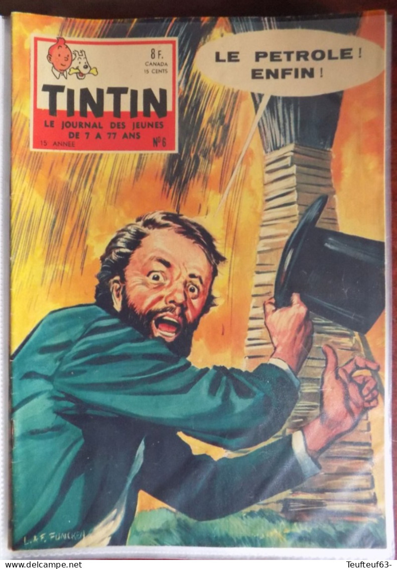 Tintin N° 6-1960 Couv. Funcken - Supertanker Esso Brussels - Edwin Drake - Kuifje