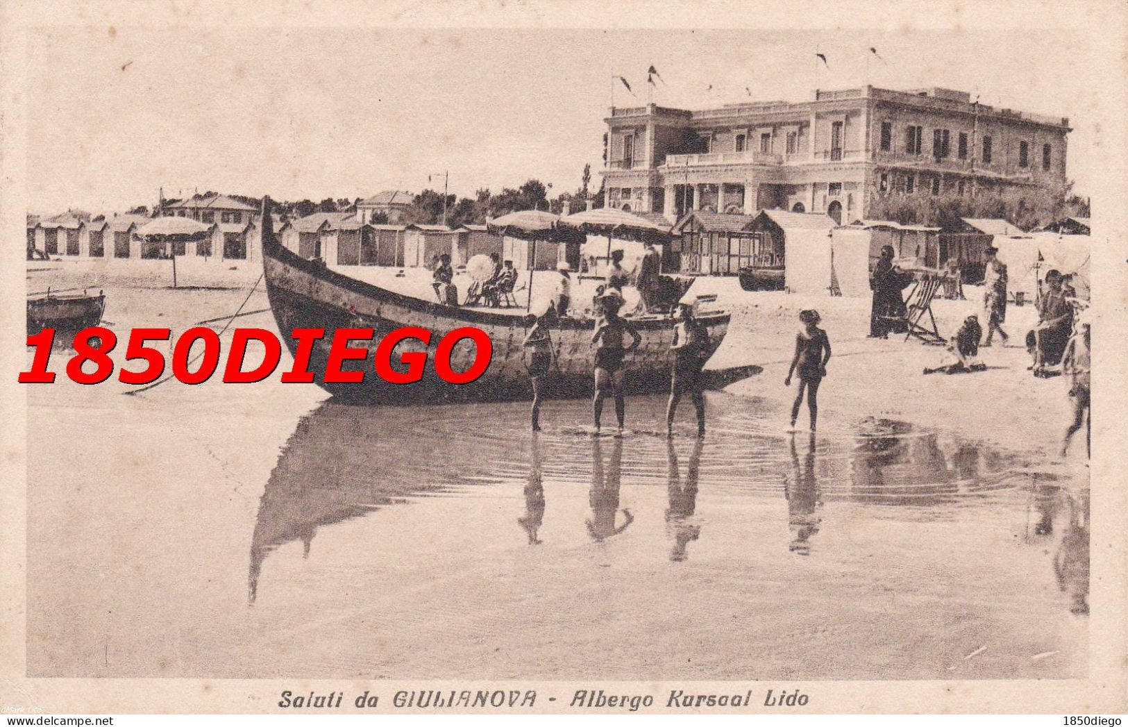 SALUTI DA GIULIANOVA - ALBERGO KURSAAL LIDO F/PICCOLO VIAGGIATA  BELLA ANIMAZIONE - Teramo