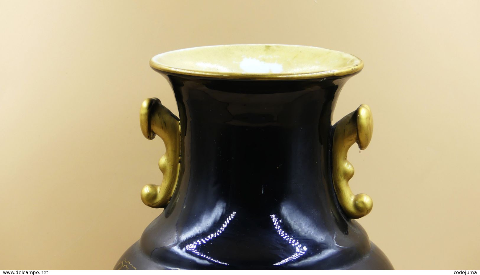 Vase - Porcelaine, Famille Noire - - Art Asiatique