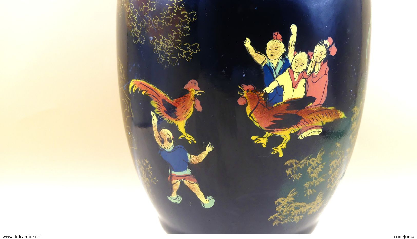 Vase - Porcelaine, Famille Noire - - Aziatische Kunst