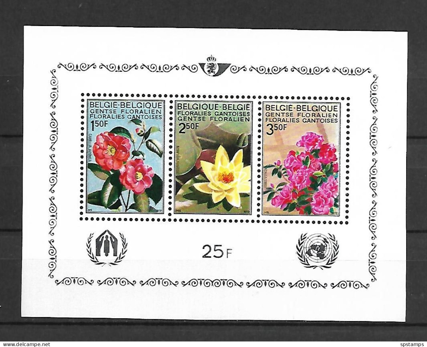 Belgium 1970 Flowers - Botanical Garden In Gent MS MNH - Neufs