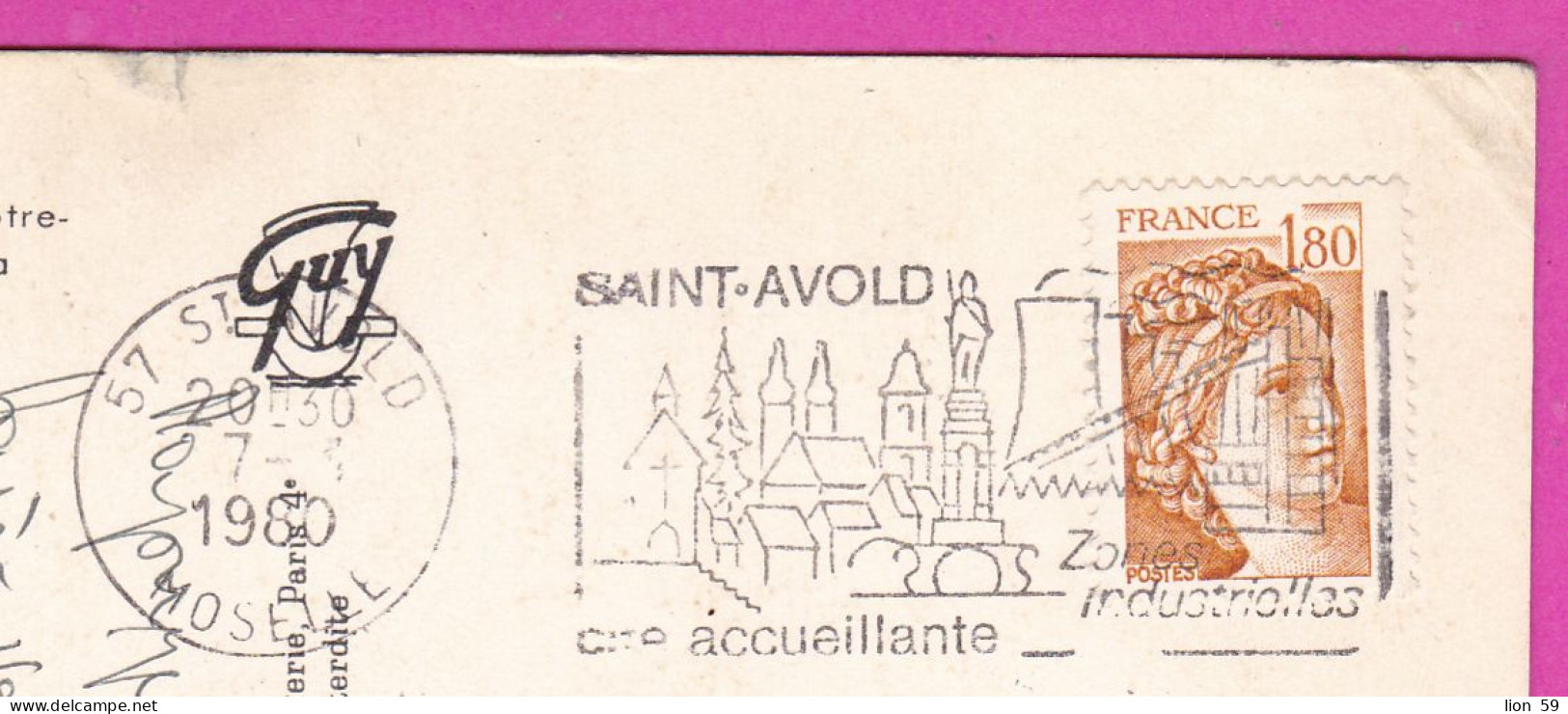 294179 / France - Paris Cathedrale Notre-Dame PC 1980 St. Avold USED 1.80 Fr. Sabine De Gandon , Flamme SAINT AVOLD - Ci - 1977-1981 Sabine Van Gandon
