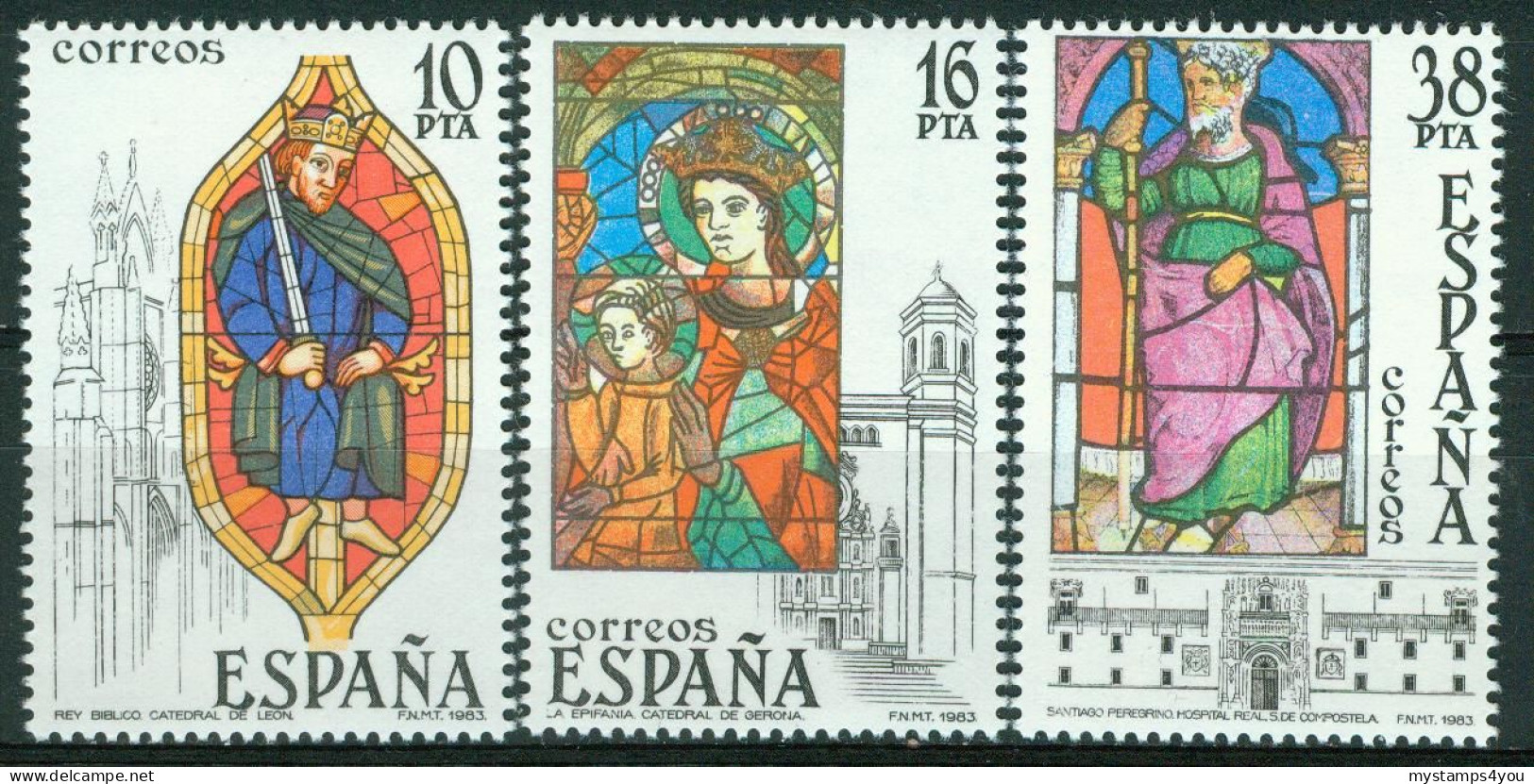 Bm Spain 1983 MiNr 2607-2608 MNH | Stained Glass Windows #kar-1007c - Unused Stamps