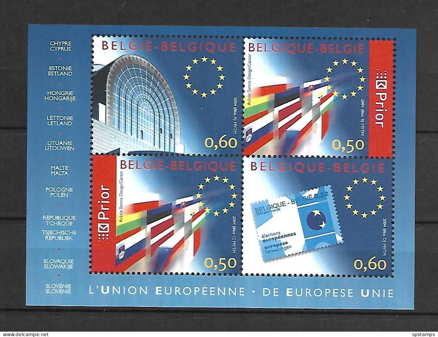 Belgium 2004 The European Union - The 10 New Members MS MNH - Idées Européennes