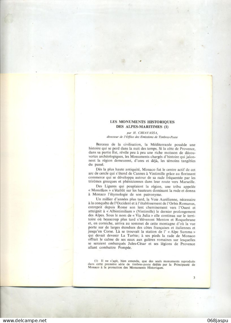 Protection Des Monuments Historiques Principaute Monaco - Autres & Non Classés