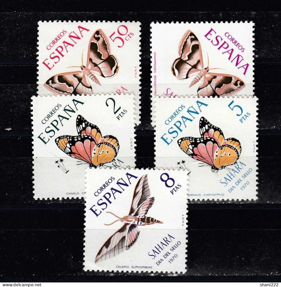 Spanish Sahara 1970 Butterflies - MNH Set  (e-866) - Sahara Espagnol