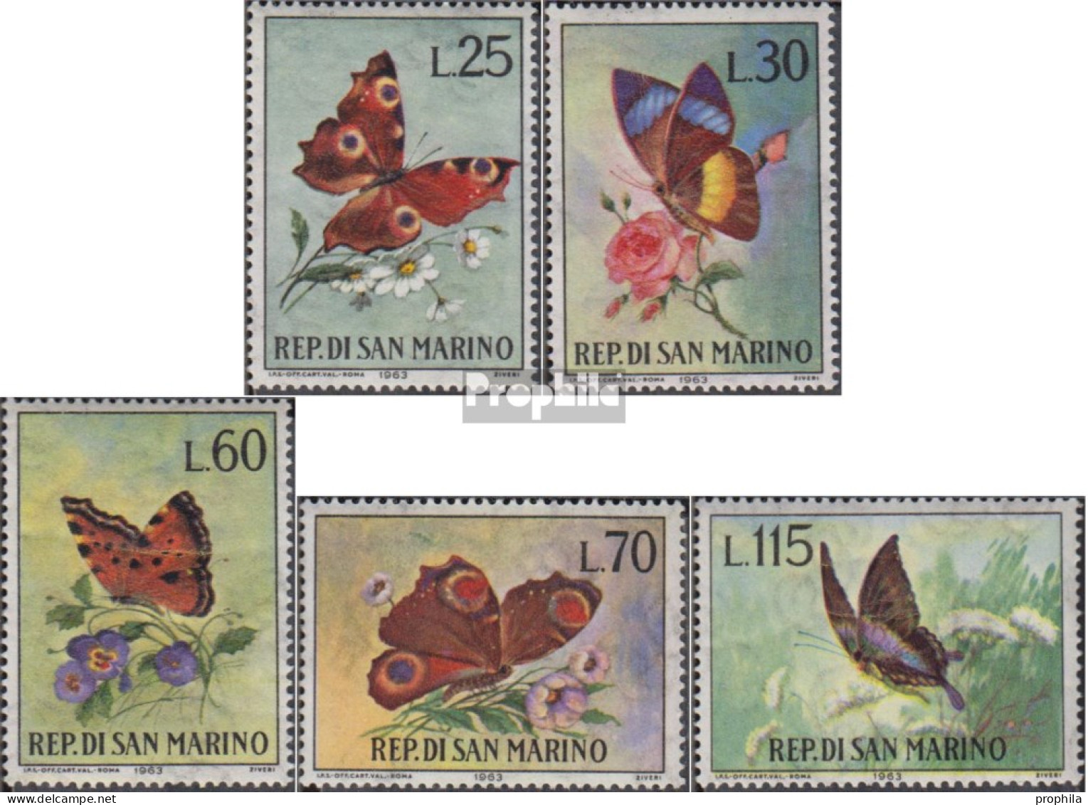 San Marino 776-780 (kompl.Ausg.) Postfrisch 1963 Schmetterlinge - Unused Stamps