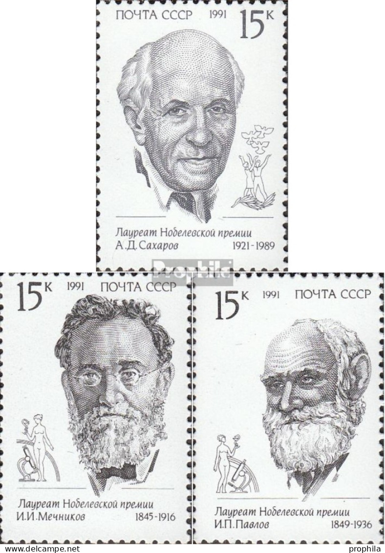 Sowjetunion 6197-6199 (kompl.Ausg.) Postfrisch 1991 Nobelpreisträger - Ungebraucht