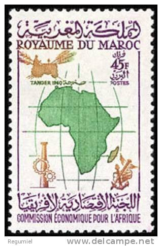 Maroc  396 ** Mapa. 1960 - Morocco (1956-...)