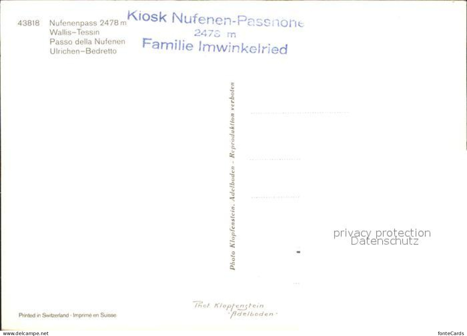 11877739 Nufenenpass Kiosk Mit Alpenpanorama Nufenenpass - Sonstige & Ohne Zuordnung