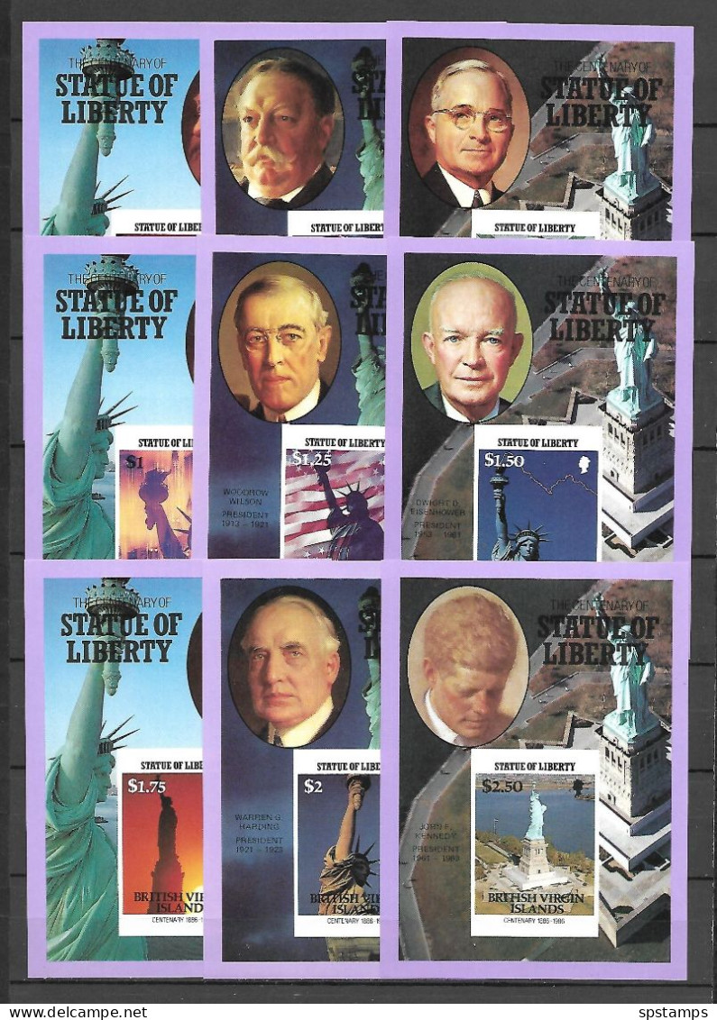 British Virgin Islands 1986 The 100th Anniversary Of The Statue Of Liberty, New York - 9 IMPERFORATE MS MNH - Iles Vièrges Britanniques